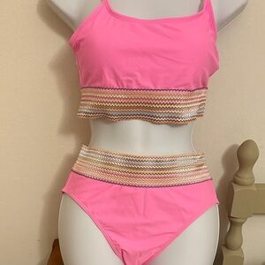 Pink Zigzag Women's Swim Set